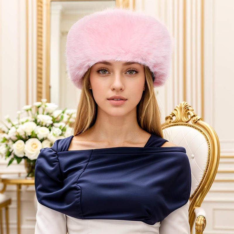 Gvhntk Faux Fur Headband for Women with Elastic Fuzzy Fur Hat Winter Earwarmer Earmuff Furry Headwrap for Cold Weather Ski - Image 5